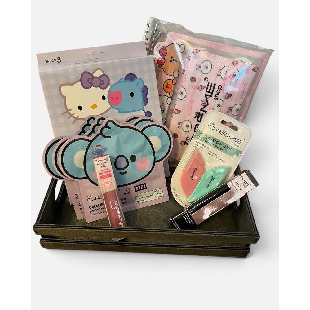 The Creme Shop Hello Kitty BT21 Line Friends Beauty Bundle Masks Lip Stain Liner